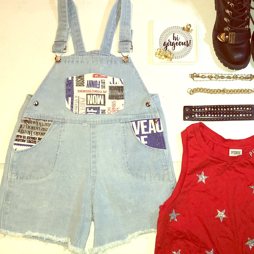 You Boutique grunge cut off overalls (12 youth)